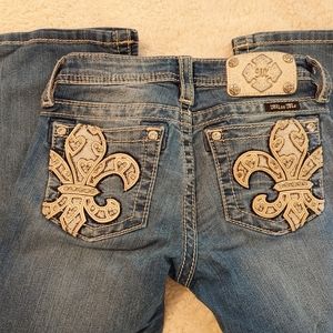 Miss Me Fleur de Lis girls bootcut size 12
